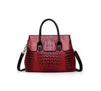 NICOLE & DORIS Woman Handbags bags for women Crocodile top handle bags luxurious leather fashion handbags PU leather Wine red