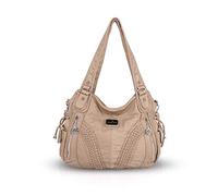 NICOLE & DORIS Woman Shoulder Bag Casual Crossbody Bag Shopper Soft PU Leather Handbag for Ladies Fashion Hobo Bag Large Capacity Tote Bag Beige 3