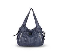 NICOLE & DORIS Woman Shoulder Bag Casual Crossbody Bag Shopper Soft PU Leather Handbag for Ladies Fashion Hobo Bag Large Capacity Tote Bag Blue 3