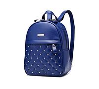 NICOLE & DORIS Women Backpack Fashion Backpack Handbag Casual Daypack PU Leather Backpacks Small Rucksack School Bag College Travel Backpack Studded Design Dark Blue