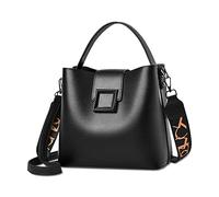NICOLE & DORIS Women Bucket Bag Ladies Handbag Crossbody Small Top Handle Bag PU Leather Shoulder Satchel Bag Clutch Bag with 2 Shoulder Straps Black