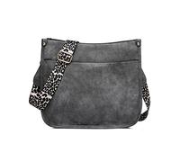 NICOLE & DORIS Women Crossbody Bags Large Shoulder Bag PU Leather Ladies Messenger Bag Multi Pockets Handbags Satchel Bag Hobo Bags for Travel Work Daily Use Grey