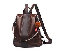 NICOLE & DORIS Women Fashion Backpack for Ladies Casual Rucksack Nylon School Bags Waterproof Anti-Theft Daypack Shoulder Bag Large Capacity Coffee