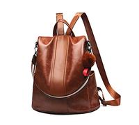 NICOLE & DORIS Women Fashion Backpack for Ladies Casual Rucksack Nylon School Bags Waterproof Anti-Theft Daypack Shoulder Bag Large Capacity Brown