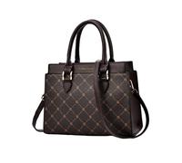 NICOLE & DORIS Women Handbag Designer Top Handle Bag Contrast Crossbody Bag Clutch Bag Printed Shoulder Bag PU Leather Tote Bag Work Bag Daily Use Coffee