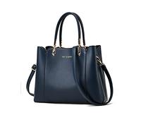 NICOLE & DORIS Women Handbag Fashion Top Handle Bag Ladies Waterproof Tote Bag Medium Shoulder Bag PU Leather Purses Crossbody Bag with Three Compartments Dark Blue