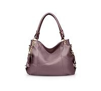 NICOLE & DORIS Women Handbag Large Capacity Shoulder Bags Soft Leather Hobo Bag Fashion Cross-Body Bags Top-Handle Bags with Tassel Purple