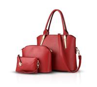 NICOLE & DORIS Women Handbags 3 Pcs Handbags Purse Crossbody for Ladies Fashion Women Bags Top-Handles Wine red