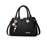 NICOLE&DORIS Women Handbags Designer Top Handle Shoulder Bags Tote Crossbody Bag for Ladies PU Leather Bag Crystal Metal Tassels Black