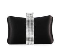 NICOLE & DORIS Women Handbags Diamond Silky Clutch Bag Small Purse Wedding Party Evening Bag Black