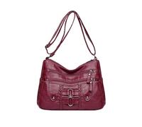 NICOLE & DORIS Women’s Crossbody Bag Multi Pockets Cross-Body & Shoulder Bag Lightweight Medium Handbag for Women Elegant Utility Hobo Bag for Shopping,Work,Everyday Use Red