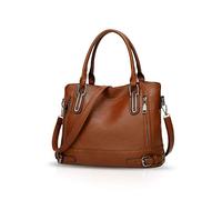 NICOLE&DORIS Women Shoulder Bag Top Handle Bags Handbag Crossbody Bag Faux Leather Brown
