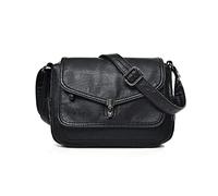 NICOLE & DORIS Women Small Crossbody Bag Vintage Shoulder Bag Soft Leather Satchel Bag Multi Pockets Handbags Messenger Bag Lightweight Hobo Bags Black