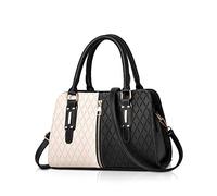 NICOLE & DORIS Women Small Handbag PU Leather Structured Shoulder Bag Satchel Black