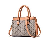 NICOLE & DORIS Women Top Handle Bag Ladies Handbag Crossbody Bag Classic Printed Shoulder Bag PU Leather Tote Bag Purses Work Bag Daily Use Grey