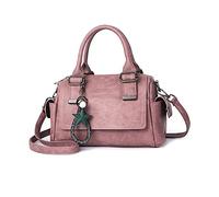 NICOLE & DORIS Women Top Handle Bag Vintage Handbags Ladies Cross Body Shoulder Bags Multiple Pockets Messenger Satchel Purse Bag Small Diagonal Bag PU Leather Purple