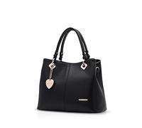 NICOLE&DORIS Women Top Handle Bags Square Middle Size Waterproof PU Leatherrproof PU Leather Black