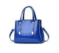 NICOLE & DORIS Women Top Handle Handbag Elegant Tote Bag Fashion Shoulder Bag PU Leather Patent Bag for Work Travel Shopping Royal blue