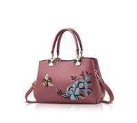 NICOLE&DORIS Women Top Handle Handbags Designer Embroidery Handbag Fashion Shoulder Bag PU Leather Ladies Crossbody Bag Purse Tote Bag