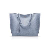 NICOLE&DORIS Women Tote bag PU leather handbag shoulder bag fashion large handbag Blue