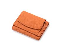 NICOLE & DORIS Women Wallet,Ladies Card Cases Card Holder Small Purse Genuine Leather RFID Blocking,with Multiple Card Slots and Roomy Compartment Orange