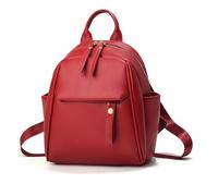 NICOLE & DORIS Womens Backpack Small Rucksack Mini Backpacks Lightweight Daypack PU Leather Waterproof Shoulder Bag for Work,Travel Red
