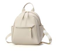 NICOLE & DORIS Womens Backpack Small Rucksack Mini Backpacks Lightweight Daypack PU Leather Waterproof Shoulder Bag for Work,Travel White