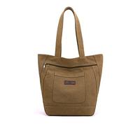 NICOLE & DORIS Women's Canvas Tote Bag,Casual Shoulder Bags with Zipper and Pockets,Shopping Bag,Large Capacity Hobo Bags for School Work College Daily Use Coffee brown