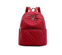 NICOLE & DORIS Womens Casual Backpack Lightweight Nylon Rucksack Anti-Theft Water Proof College Backpack Fashion Daypack Travel Bag School Bags Wine Red