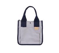 NICOLE & DORIS Womens Casual Canvas HandBag,Multi-Pocket Tote Bag with Compartments,Large Capacity Shoulder Bag for School Shopping Work Travel Grey and blue