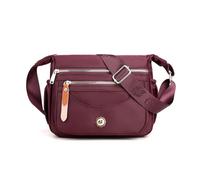NICOLE & DORIS Women's Cross-Body Bags Casual Shoulder Bag Multi Pocket Fashion Satchel Bag Nylon Side Bag Lightweight Messenger Bag for Sport School Travel Burgundy