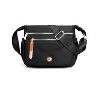 NICOLE & DORIS Women's Cross-body Bags Casual Shoulder Bag Multi Pocket Fashion Satchel Bag Nylon Side Bag Lightweight Messenger Bag for Sport School Travel Black