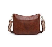 NICOLE & DORIS Women's Cross-body Bags Medium PU Leather Women's Handbags & Shoulder Bag Vintage Tote Satchel Bag with Adjustable Wide Straps Brown