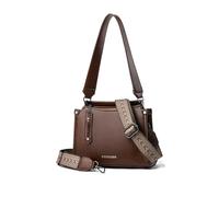 NICOLE & DORIS Women's Crossbody Handbag - Small PU Leather Satchel with 2 Straps, Multifunctional Purse Bag