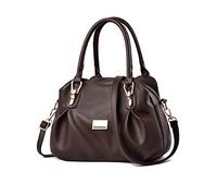 NICOLE & DORIS Womens Designer Handbag Top Handle Handbags Stylish Shoulder Bags Soft PU Leather Crossbody Bag Ladies Tote Bag with Triple Compartment Coffee