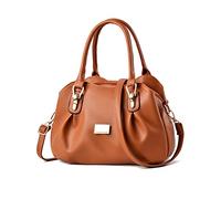 NICOLE & DORIS Womens Designer Handbag Top Handle Handbags Stylish Shoulder Bags Soft PU Leather Crossbody Bag Ladies Tote Bag with Triple Compartment Brown