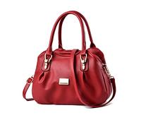 NICOLE & DORIS Womens Designer Handbag Top Handle Handbags Stylish Shoulder Bags Soft PU Leather Crossbody Bag Ladies Tote Bag with Triple Compartment Burgundy