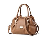 NICOLE & DORIS Womens Designer Handbag Top Handle Handbags Stylish Shoulder Bags Soft PU Leather Crossbody Bag Ladies Tote Bag with Triple Compartment Khaki