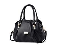 NICOLE & DORIS Womens Designer Handbag Top Handle Handbags Stylish Shoulder Bags Soft PU Leather Crossbody Bag Ladies Tote Bag with Triple Compartment Black