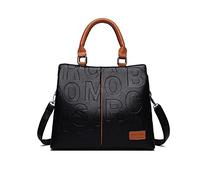 NICOLE & DORIS Women's Elegant Handbag - Contrast Color Tote With Top Handle, PU Leather Crossbody Shoulder Bag for Work - Yellow