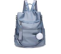 NICOLE & DORIS Women's Fashion Backpack Lightweight Nylon Rucksack Anti-Theft Waterproof Backpack Causal Daypack Large Backpack Handbags for Work School Travel Shopping Blue