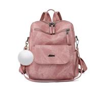 NICOLE & DORIS Women's Fashion Backpacks 2 in 1 Rucksack Anti-theft Backpack Soft PU Leather Causal Daypack Waterproof Backpack Shoulder Bags for Work School Travel Shopping Pink