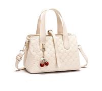 NICOLE & DORIS Womens Handbag Elegant Shoulder Bags Sequin Bag Soft PU Leather Top Handle Bags Crossbody Bag Small Handbags with Pendant Beige