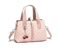 NICOLE & DORIS Womens Handbag Elegant Shoulder Bags Sequin Bag Soft PU Leather Top Handle Bags Crossbody Bag Small Handbags with Pendant Pink