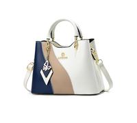 NICOLE & DORIS Womens Handbags Small Top Handle Bags Colorful Shoulder Bag PU Leather Crossbody Bag Cute Hand Bag Girls Messenger Bags Beige and Blue