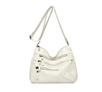 NICOLE & DORIS Women's Hobos & Shoulder Bags Multi-Pocket Messenger Crossbody Bag PU Leather Handbags Purses with Adjustable Shoulder Strap White