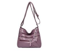 NICOLE & DORIS Women's Hobos & Shoulder Bags Multi-Pocket Messenger Crossbody Bag PU Leather Handbags Purses with Adjustable Shoulder Strap Purple