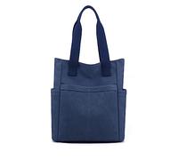 NICOLE & DORIS Womens Nylon Shoulder Bag,Large Capacity Tote Bag with Zip,Multi Pockets Shopping Bag Casual,for Work Travel Daily Use Navy blue