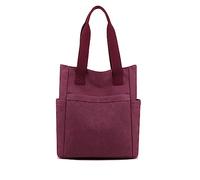 NICOLE & DORIS Womens Nylon Shoulder Bag,Large Capacity Tote Bag with Zip,Multi Pockets Shopping Bag Casual,for Work Travel Daily Use Purple