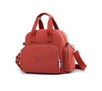 NICOLE & DORIS Women's Orange Messenger Bag - Large Capacity Multi-Pocket Tote Shopping Bag - Travel Backpack for Weekend Use